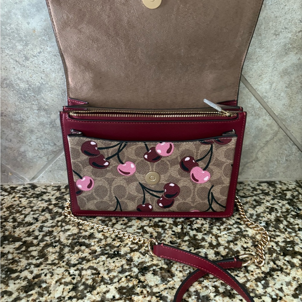 Coach Klare Crossbody Bag In Signature Canvas Cherry
